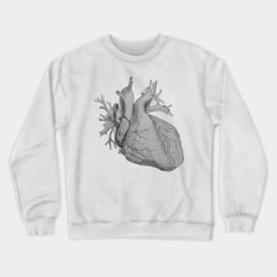 Pen and Ink and Anatomical Heart Illustration Crewneck Sweatshirt